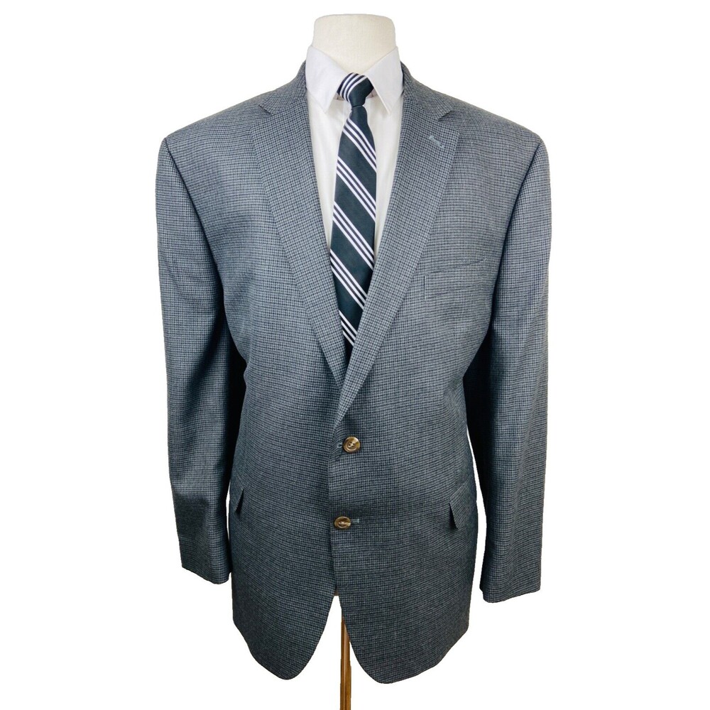 CHAPS RALPH LAUREN MENS 50R GRAY BLAZER SPORT COAT SUIT JACKET W/ ELBOW PATCHES